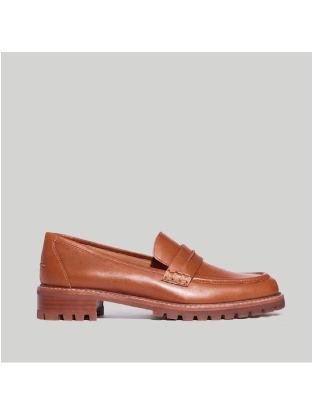 Madewell Women’s Corinne Lugsole Penny Loafers 7.5 Brown Maple New - Picture 2 of 5